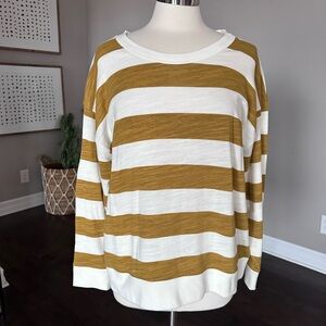 J. Crew Vintage Cotton Terry Relaxed-Fit Pullover Crewneck 90s Rugby Stripe LG